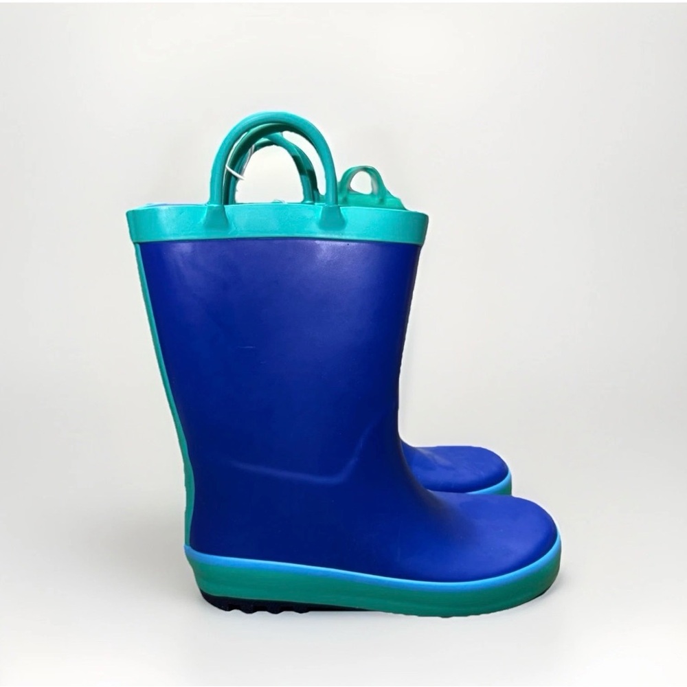 Boys Ali Colorblock Rain Boots - Cat and Jack (Size 10) Navy Sandy - NEW!!!